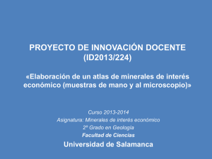 (ID2013/224) «Elaboración de un atlas de minerales de