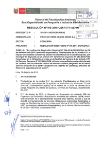 Resolución N° 015-2015-OEFA/TFA