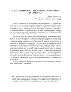 marco constitucional del derecho administrativo en venezuela
