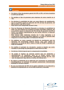 Síntesis Reforma fiscal 2015 IMPUESTO SOBRE SOCIEDADES 1