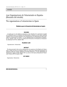 «Las Organizaciones de Voluntariado en España» (Resumen del