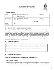 Ciencias Penales y Forenses - Unidad de Sistemas del Registro