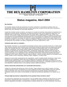 The Rex Hamilton Corporation - Publications: Status Magazine