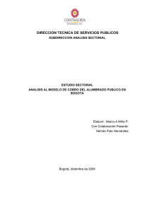 Analisis al Modelo de Cobro del Alumbrado Publico en Bogota