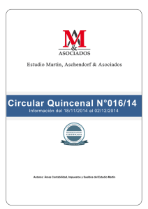 Circular Quincenal N°016/14 - Estudio MARTIN, ASCHENDORF