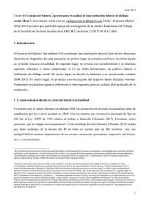 El Consejo del Salario. Aportes para el análisis de una institución