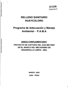 RELLENO SANITARIO HUAYCOLORO Programa de Adecuación y