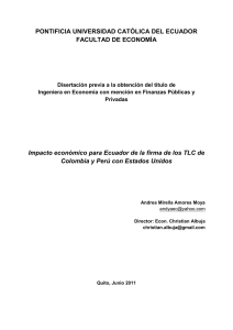 Impacto económico para Ecuador de la firma de los TLC de