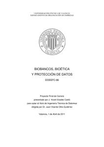 biobancos, bioética y protección de datos - RiuNet