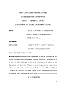CORTE NACIONAL DE JUSTICIA DEL ECUADOR SALA DE LO