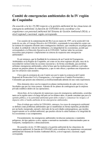 Comité de emergencias ambientales de la IV región de Coquimbo