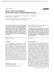 Quiste entérico mediastínico: presentación clínica e histopatología