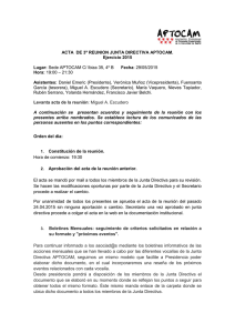 ACTA DE 3ª REUNION JUNTA DIRECTIVA APTOCAM. Ejercicio