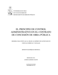 El principio de control administrativo en el contrato de concesión de