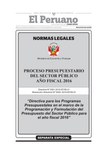 Directiva para los Programas presupuestales en el Marco de