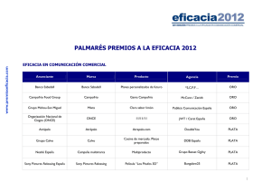 Palmarés Premios Eficacia 2012