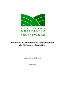 Potencial y Limitantes de la Producción de Cítricos en Argentina