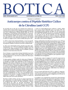 Anticuerpo contra el Péptido Sintético Cíclicode la Citrulina (anti CCP)