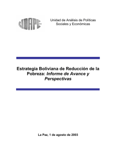 Estrategia Boliviana de Reducción de la Pobreza: Informe de