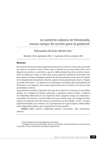 La santería cubana en Venezuela, nuevo campo de acción para la