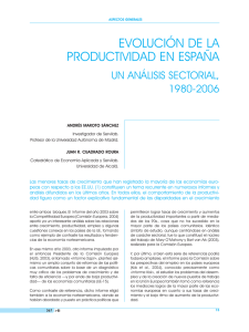 evolución de la productividad en españa. un análisis sectorial 1980