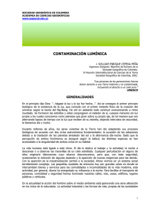 Contaminación Lumínica - Sociedad Geográfica de Colombia