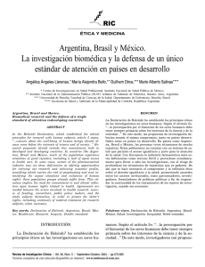 Argentina, Brasil y México. La investigación biomédica y la