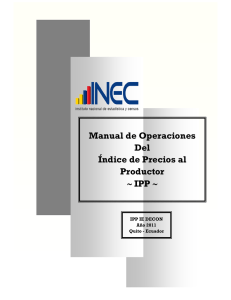 Manual de Operaciones Del Índice de Precios al Productor ~ IPP ~