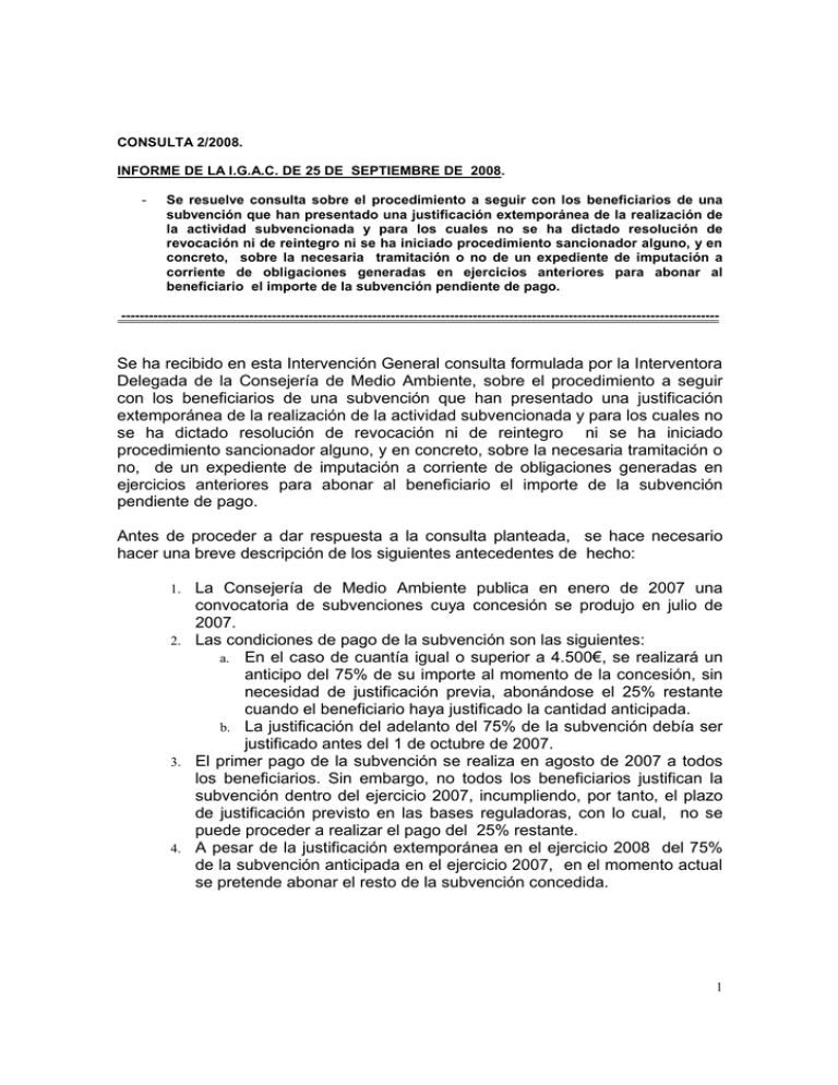 Consulta 2 2008 Justificaci n Extempor nea De Una Actividad