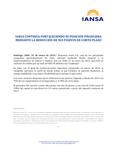 Iansa - Suscripción de crédito con Corpbanca