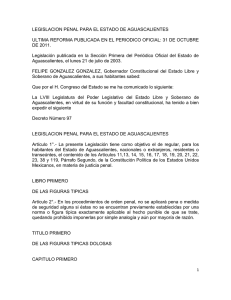 Legislación penal para el estado de Aguascalientes