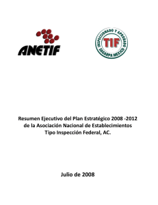 Resumen Ejecutivo del Plan Estratégico 2008 -2012