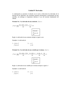 Unidad IV Derivadas