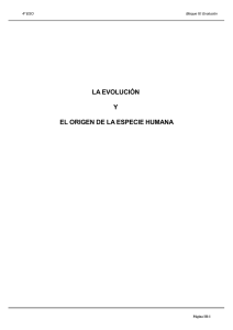 LA EVOLUCIÓN Y EL ORIGEN DE LA ESPECIE HUMANA