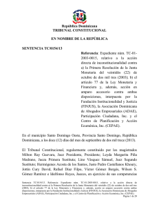 Sentencia TC 0154-13 - Tribunal Constitucional de la República