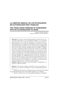 la libertad sindical de los extranjeros sin autorización para trabajar