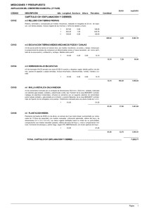 mediciones y presupuesto capítulo c01 explanacion y cierres