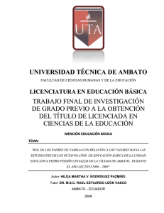 universidad técnica de ambato trabajo final de investigación de