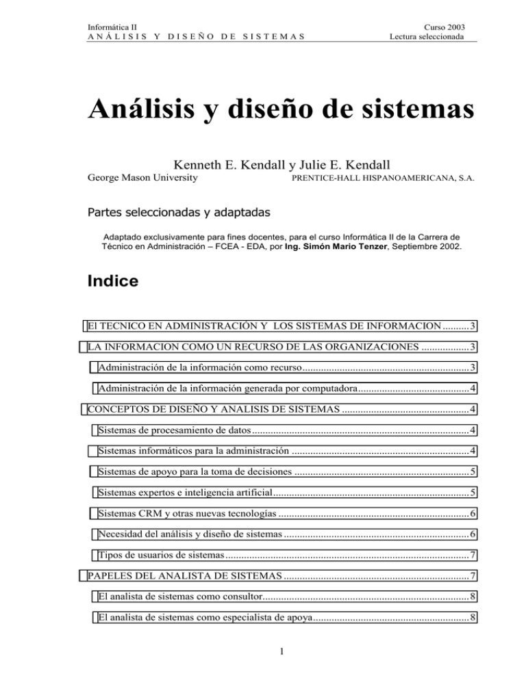 Análisis Y Diseño De Sistemas Fcea