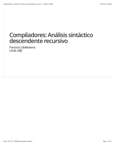 Compiladores: Análisis sintáctico descendente recursivo - (c