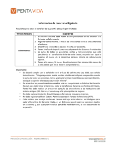 Requisitos Pensión de Sobrevivencia Garantía Estatal