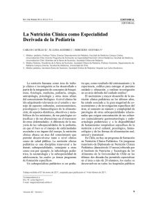 La Nutrición Clínica como Especialidad Derivada de la Pediatría