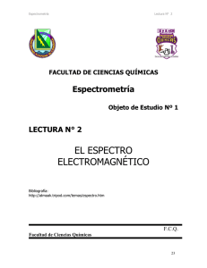 el espectro electromagnético - Facultad de Ciencias Químicas