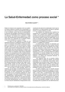 Laurell, A: La Salud-enfermedad como proceso social