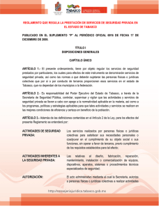 reglamento que regula la prestación de servicios de seguridad