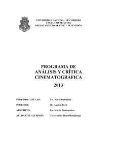 ANÁLISIS y CRÍTICA - CEA - Universidad Nacional de Córdoba