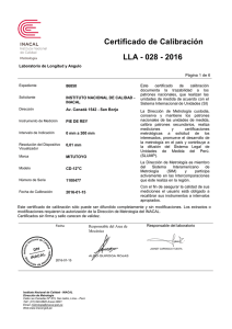 Certificado de Calibración LLA - 028 - 2016