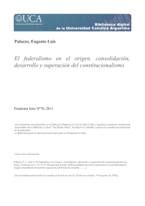 El federalismo en el origen, consolidación