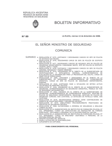 N° 89 - Ministerio de Seguridad Provincia de Buenos Aires