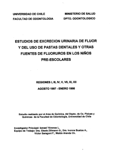 estudios de excrecion urinaria de fluor y del uso de